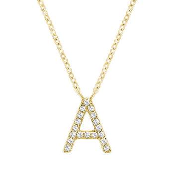 10kt Gold Diamond Inital Necklace