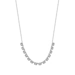 14kt Gold Baguette Diamond Halo Necklace