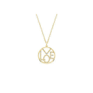 10kt Gold Framed Diamond Love Pendant