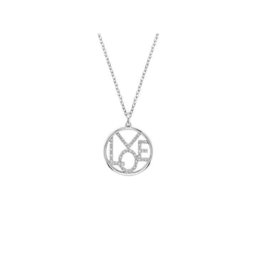 10kt Gold Framed Diamond Love Pendant