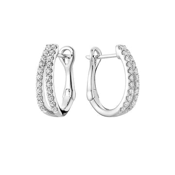 14kt Gold Split U Shape Diamond Earrings