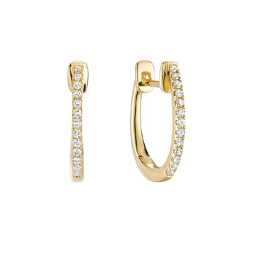 10kt Yellow Gold Pave Diamond Huggie Earring