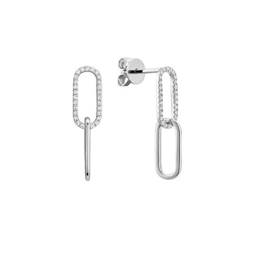 10kt Gold Diamond Paperclip Earrings