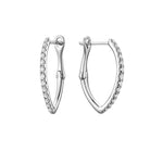 14kt V Shape Diamond Hoop Earrings