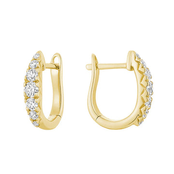 14kt Gold Small Graduated Diamond Oval Hoops
