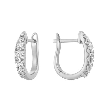 14kt Gold Small Graduated Diamond Oval Hoops