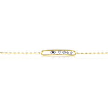14kt Yellow Gold Floating Diamond Symbol Bracelet