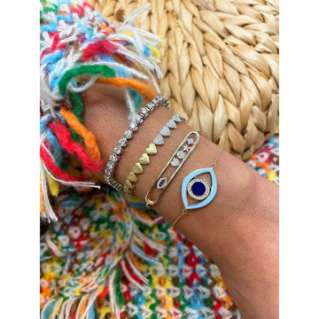 14kt Yellow Gold Floating Diamond Symbol Bracelet