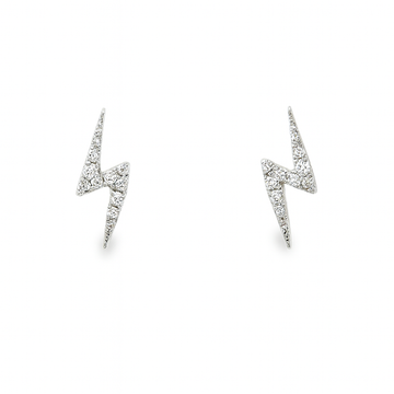 14kt Gold Lightening Blot Diamond Stud Earrings