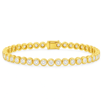 18kt Yellow Gold 1.10ct Bezel Diamond Tennis Bracelet
