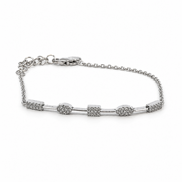 14kt White Gold Diamond Pavé Link Bracelet