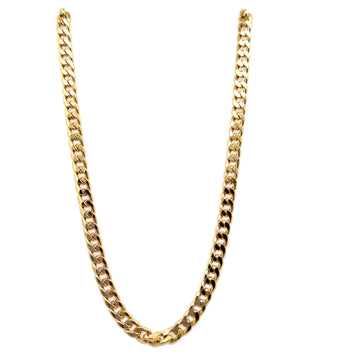 18kt Yellow Gold 24 Inches Hollow Open Curb Chain