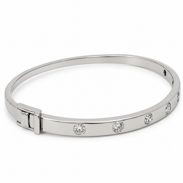 14kt White Gold 7 Diamond Bangle Bracelet