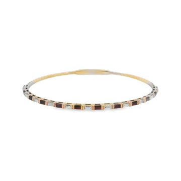 18kt Rose Gold Ruby and Diamond Flex Bangle