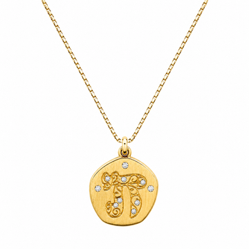14kt Yellow Gold Jagged Chai Dog Tag Necklace