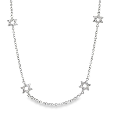 18kt Gold Multi Star of David Necklace