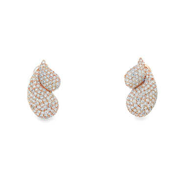 14kt Yellow Gold Double Tear Drop Pave Diamond Earring