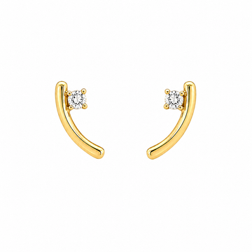 18kt Gold Diamond Bar Stud Earrings
