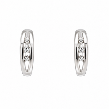 14kt White Gold & Yellow Gold Tension-Set Diamond Hoop Earrings