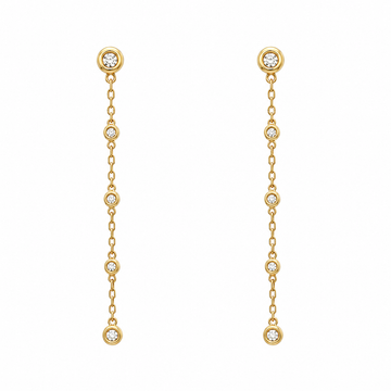 14kt Yellow Gold Graduated Diamond Bezel Drops