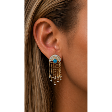 14kt Yellow Gold Opal Chain Drops