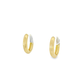 18kt Yellow Gold Oval Huggie Earrings