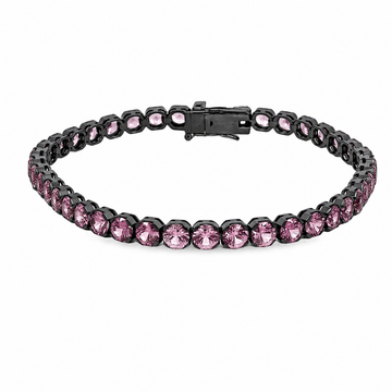 18kt White and Blackened Gold Malaya Garnet Tennis Bracelet