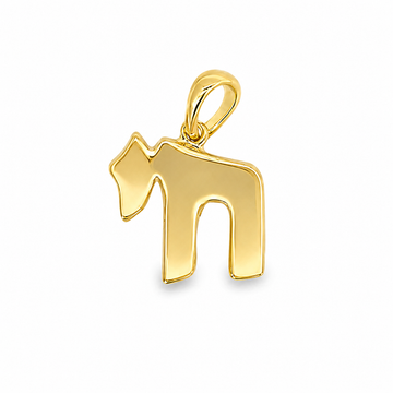 14Kt Yellow Gold Short Italic Chai Pendant