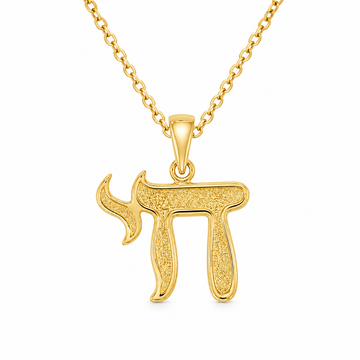 14kt Yellow Gold Raised Chai Pendant