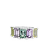 18kt White Gold 5 Stone Emerald Cut Sapphire Ring