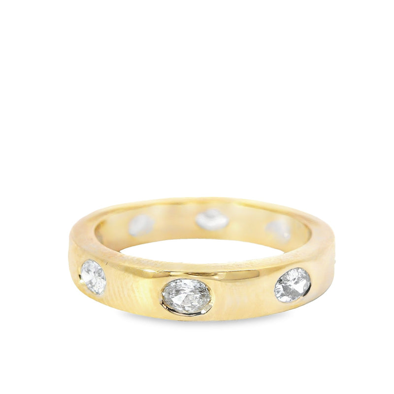 14kt Yellow Gold Oval Diamond Gypsy Set Ring