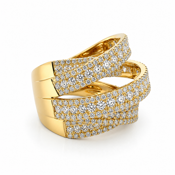 18kt Yellow Gold Multi Crossover Pavé Diamond Ring