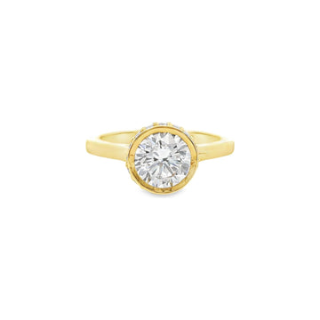 18kt Yellow Gold Bezel Cubic Zicronia Engagement Ring