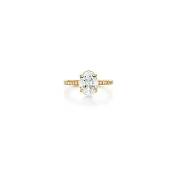 18kt Yellow Gold Cubic Zirconia Hidden Halo Ring