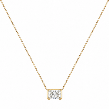 14kt Yellow Gold East/West Half Bezel Lab-Grown Radiant Cut Diamond