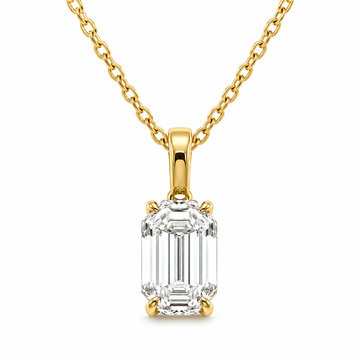 14kt Yellow Gold Octagonal Step Cut Lab-Grown Diamond Pendant
