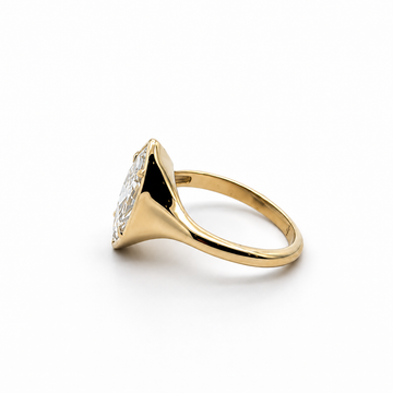 14kt Yellow Gold Tapered Bezel Marquise Lab-Grown Diamond Ring