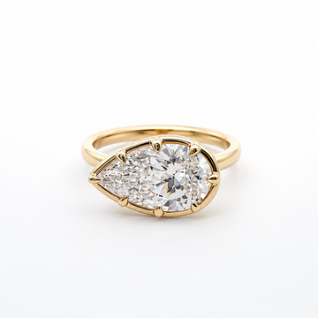 14kt Yellow Gold East-West Bezel Set Pear Shape Lab-Grown Diamond Ring