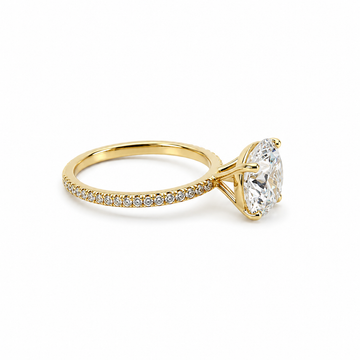 14kt Yellow Gold Lab-Grown 3ct Round Diamond Engagement Ring