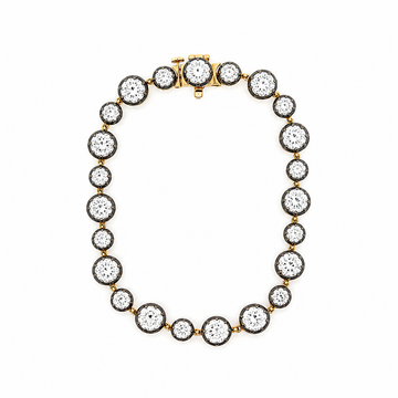14kt Yellow Gold Black Bezel Round Lab-Grown Diamond Bracelet
