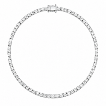 14kt White Gold 30ct Lab Grown Tennis Necklace