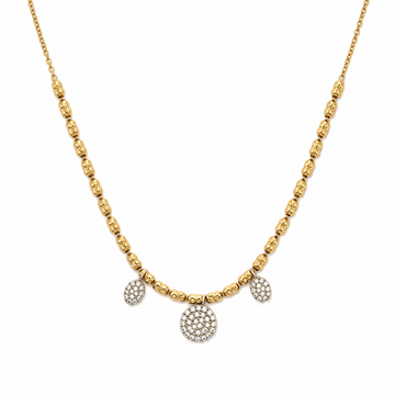14kt Yellow Gold Pave Discs Diamond Cut Chain