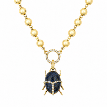 14kt Yellow Gold Diamond Ball Chain Enhancer Necklace