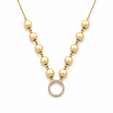 14kt Yellow Gold Diamond Ball Chain Enhancer Necklace