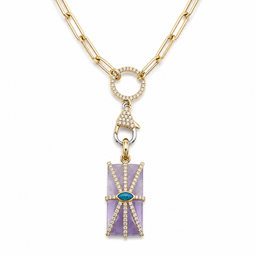 14kt Yellow Gold & White Gold Paperclip Chain with Diamond Clasp Enhancer