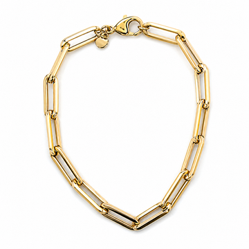 10kt Yellow Gold Paperclip Bracelet – 7 Inch
