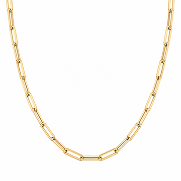 10kt Yellow Gold Paperclip Chain 20 Inch Necklace
