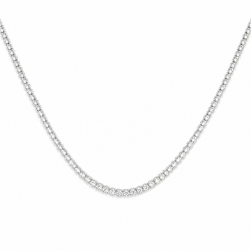 18kt White Gold Mini Graduated Diamond Tennis Necklace