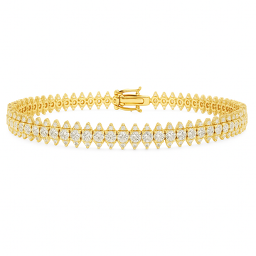 18kt Gold Medium Diamond Spike Bracelet