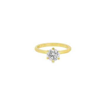 18kt Yellow Gold 6 Claw 2.7mm Tapered Shank Engagement Ring